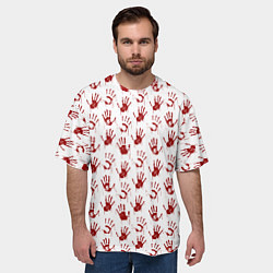 Футболка оверсайз мужская Кровавая рука, цвет: 3D-принт — фото 2
