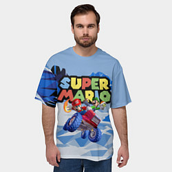 Футболка оверсайз мужская Марио и Луиджи гонщики - Super Mario, цвет: 3D-принт — фото 2