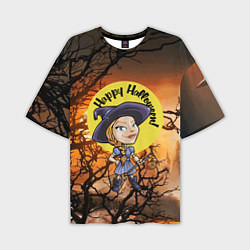 Мужская футболка оверсайз Happy Halloween - Witch