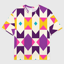 Мужская футболка оверсайз Геометрический цветной орнамент
