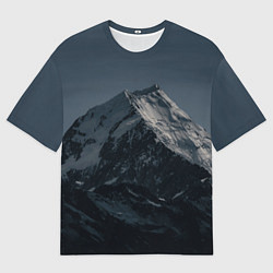 Футболка оверсайз мужская Одинокая ночная гора, цвет: 3D-принт