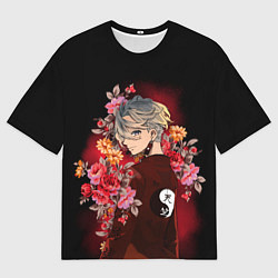 Футболка оверсайз мужская Изана в цветах, цвет: 3D-принт