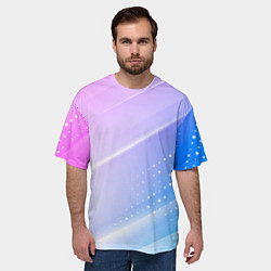 Футболка оверсайз мужская Абстракция с неоном, цвет: 3D-принт — фото 2