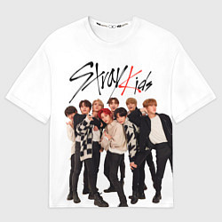 Футболка оверсайз мужская Stray Kids white background, цвет: 3D-принт