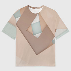 Футболка оверсайз мужская Геометрические дыры в прямоугольниках, цвет: 3D-принт