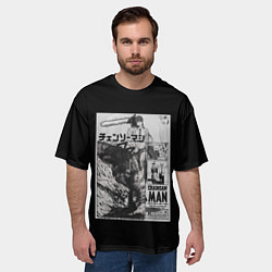 Футболка оверсайз мужская Человек-бензопила Дэндзи и Пауэр постер, цвет: 3D-принт — фото 2