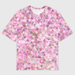 Футболка оверсайз мужская Абстрактное множество розовых и фиолетовых треугол, цвет: 3D-принт
