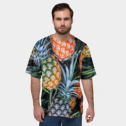 Футболка оверсайз мужская Фон из ананасов, цвет: 3D-принт — фото 2