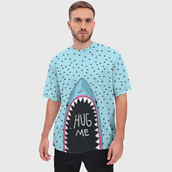 Футболка оверсайз мужская Акула просит обнимашек, цвет: 3D-принт — фото 2