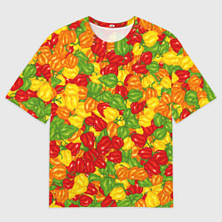 Футболка оверсайз мужская Острый перц Хабанеро, цвет: 3D-принт