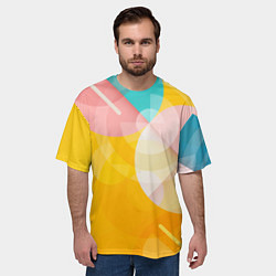 Футболка оверсайз мужская Геометрическая абстракция в солнечных тонах, цвет: 3D-принт — фото 2