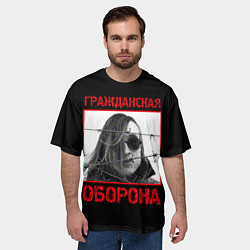 Футболка оверсайз мужская Гражданская Оборона - Егор Летов, цвет: 3D-принт — фото 2