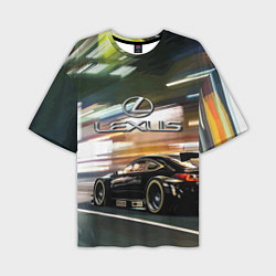 Мужская футболка оверсайз Lexus - скорость режим