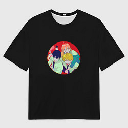 Мужская футболка оверсайз Человек-бензопила Дэндзи, Пауэр и Аки