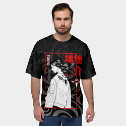 Футболка оверсайз мужская Кейске Баджи - Токийские мстители, цвет: 3D-принт — фото 2