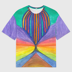 Футболка оверсайз мужская Абстракция воздушный шар, цвет: 3D-принт