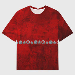 Мужская футболка оверсайз Красный градиент