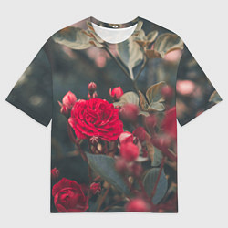 Футболка оверсайз мужская Красная дикая роза, цвет: 3D-принт