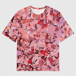 Мужская футболка оверсайз Розовые кубы