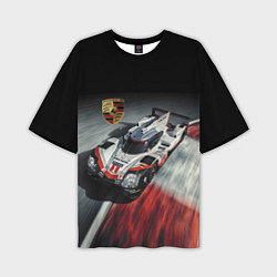 Мужская футболка оверсайз Porsche - racing team - motorsport