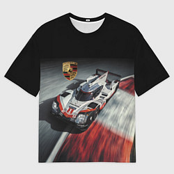 Мужская футболка оверсайз Porsche - racing team - motorsport