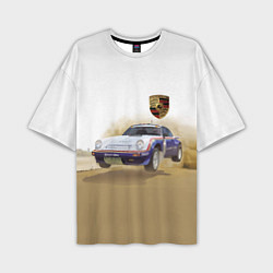 Мужская футболка оверсайз Porsche - гонки в пустыне