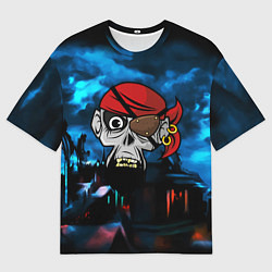 Мужская футболка оверсайз Череп пирата