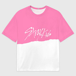 Футболка оверсайз мужская Stray Kids pink and white, цвет: 3D-принт