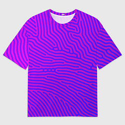 Футболка оверсайз мужская Фиолетовые линии, цвет: 3D-принт