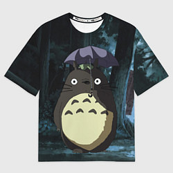 Футболка оверсайз мужская Totoro in rain forest, цвет: 3D-принт