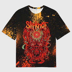 Мужская футболка оверсайз Slipknot - red monster