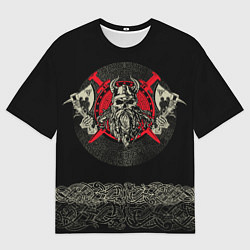 Мужская футболка оверсайз Викинг Череп