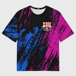 Футболка оверсайз мужская Фк барса, цвет: 3D-принт
