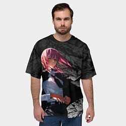 Футболка оверсайз мужская Демон контроля : Человек бензопила, цвет: 3D-принт — фото 2