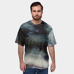 Футболка оверсайз мужская Туман и тьма в абстракции, цвет: 3D-принт — фото 2