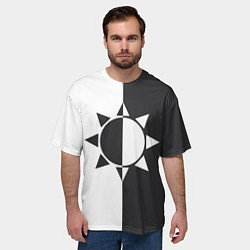 Футболка оверсайз мужская Черно-белое солнце, цвет: 3D-принт — фото 2