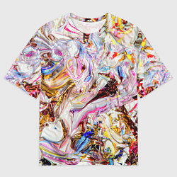 Мужская футболка оверсайз Aesthetic visual art galaxy slime