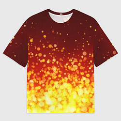 Мужская футболка оверсайз Огненные блёстки