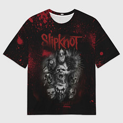 Мужская футболка оверсайз Slipknot dark red