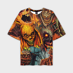 Мужская футболка оверсайз Монстры ужасные хэллоуинские