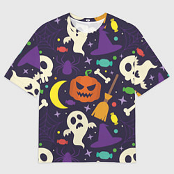 Мужская футболка оверсайз HALLOWEEN атрибутика