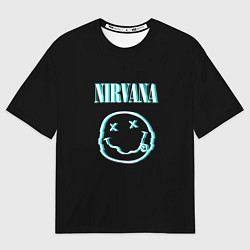 Футболка оверсайз мужская Nirvana неон, цвет: 3D-принт