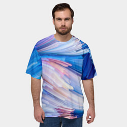 Футболка оверсайз мужская Красочные линии, цвет: 3D-принт — фото 2