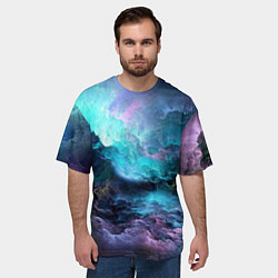 Футболка оверсайз мужская Спящий космос, цвет: 3D-принт — фото 2