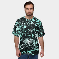 Футболка оверсайз мужская Абстракция текстура Снег, цвет: 3D-принт — фото 2