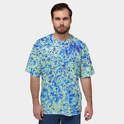 Футболка оверсайз мужская Текстура абстракция лёд синий, цвет: 3D-принт — фото 2