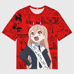 Футболка оверсайз мужская Power - Демон - Человек бензопила, цвет: 3D-принт