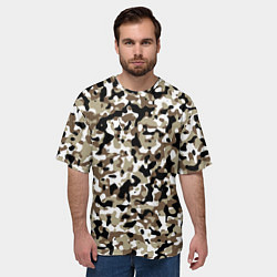 Футболка оверсайз мужская Камуфляж зимний лес - мелкий, цвет: 3D-принт — фото 2