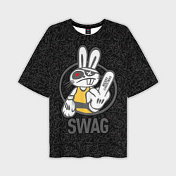 Мужская футболка оверсайз SWAG, bad rabbit, merry Christmas