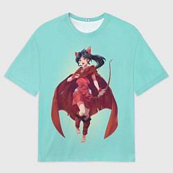 Мужская футболка оверсайз Улыбка Морохи - Hanyou no Yashahime